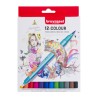 Bruynzeel Fineliner + Brushpen doppia punta - set 12 colori