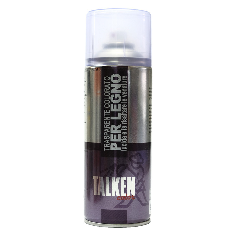 Talken Trasparente Colorato Legno Spray 400ml Vernice Nitro Acrilica Talken Trasparente Colorato Legno Spray 400ml Vernice Nitro Acrilica
