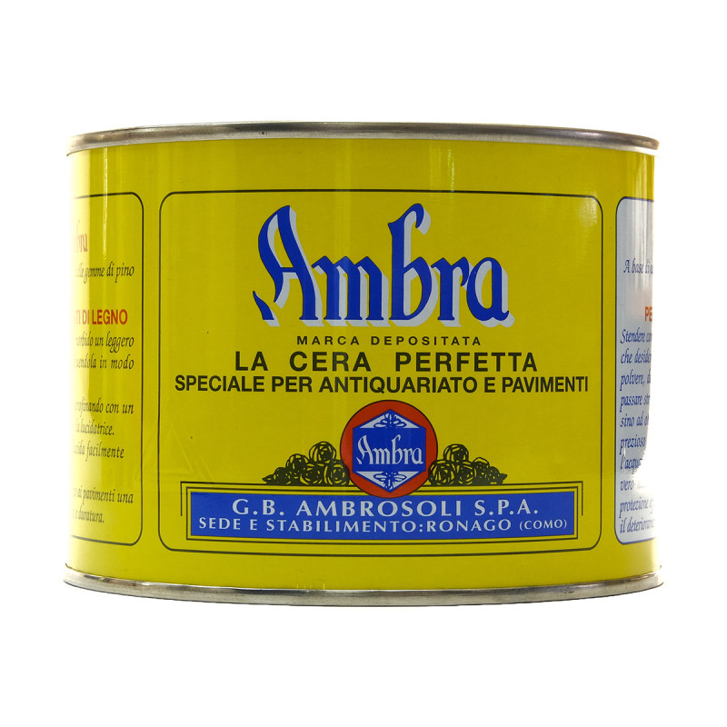 Ambrosoli Cera Ambra Solida 500 ml Marrone per Legno
