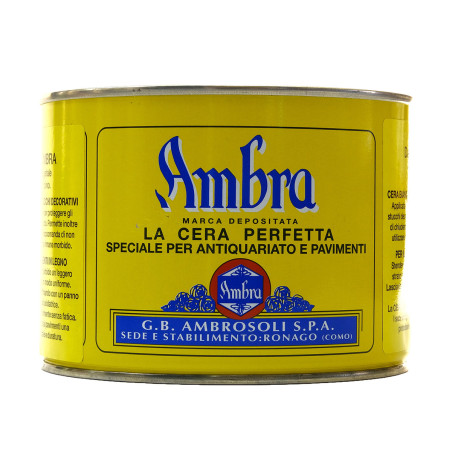 Ambrosoli Cera Ambra Solida 500 ml BIANCO per Legno