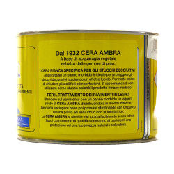 Ambrosoli Cera Ambra Solida 500 ml BIANCO per Legno
