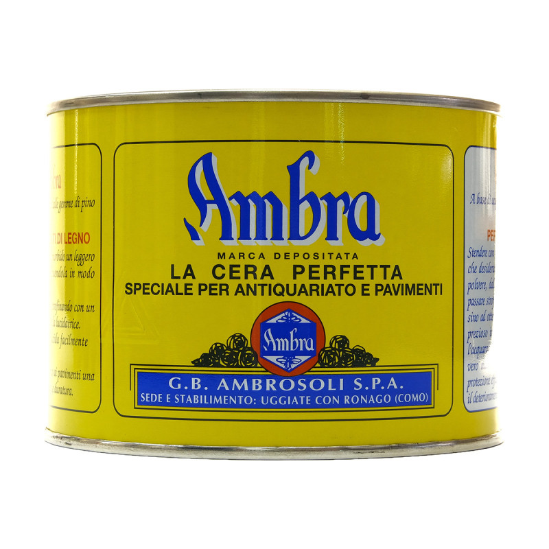 Ambrosoli Cera Ambra Solida 500 ml GIALLA per Legno