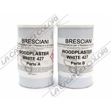 WOODPLASTER WHITE 427 - 1 kg (500+500g) - STUCCO EPOSSIDICO PER LEGNO - WOOD PLASTER