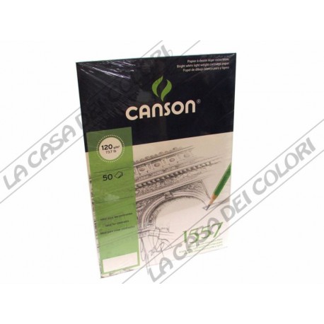 CARTA CANSON 1557 - 120 g/mq -  A4 - BLOCCO COLLATO LATO CORTO