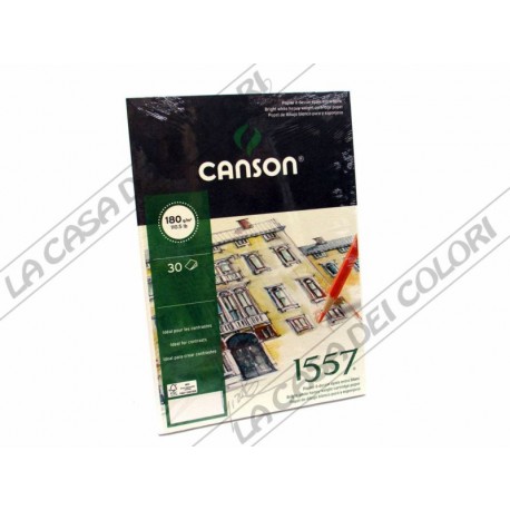CARTA CANSON 1557 - 180 g/mq -  A3 - BLOCCO COLLATO LATO CORTO