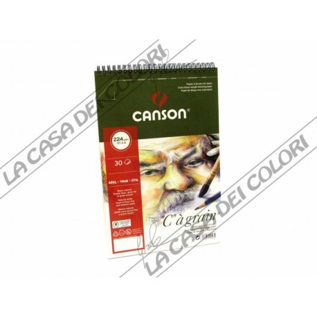 CANSON "C" A GRAIN - 224 g/mq - A4+ - ALBUM SPIRALATO LATO CORTO
