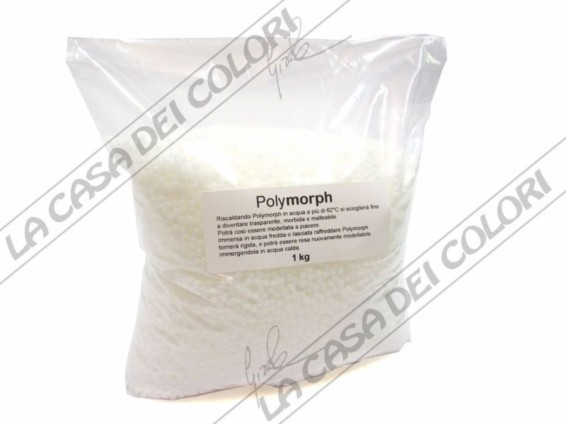 WHITEMORPH - 1 kg - BIANCO - PLASTICA TERMOPLASMABILE - PLASTICA MODELLABILE  - POLYMORPH - La Casa dei Colori