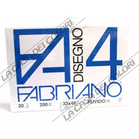 FABRIANO -  F4 - 220 g/mq RUVIDO - 33x48cm - BLOCCO 20FG 4 ANGOLI