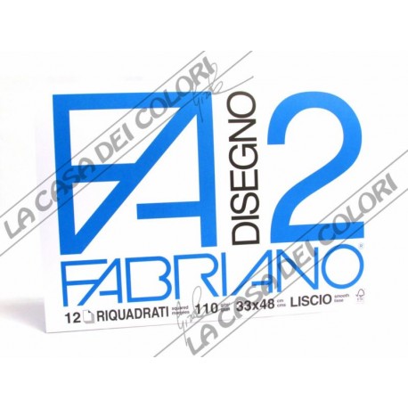 FABRIANO - F2 - 110 g/mq RIQUADRATO - 33x48cm - BLOCCO 12FG 4 ANGOLI