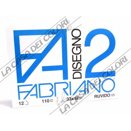 FABRIANO - F2 - 110 g/mq RUVIDO - 33x48cm - BLOCCO 12FG 4 ANGOLI