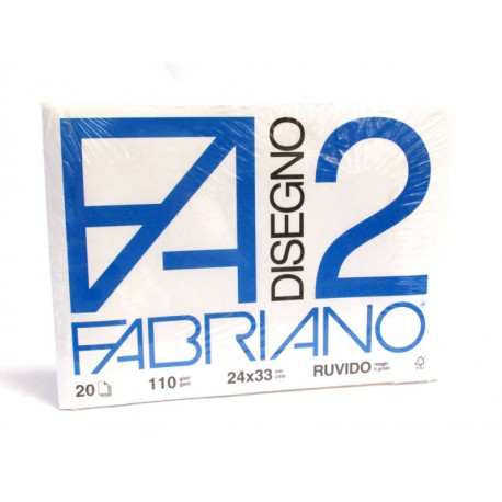 FABRIANO - F2 - 110 g/mq RUVIDO - 24x33cm - BLOCCO 12FG 4 ANGOLI