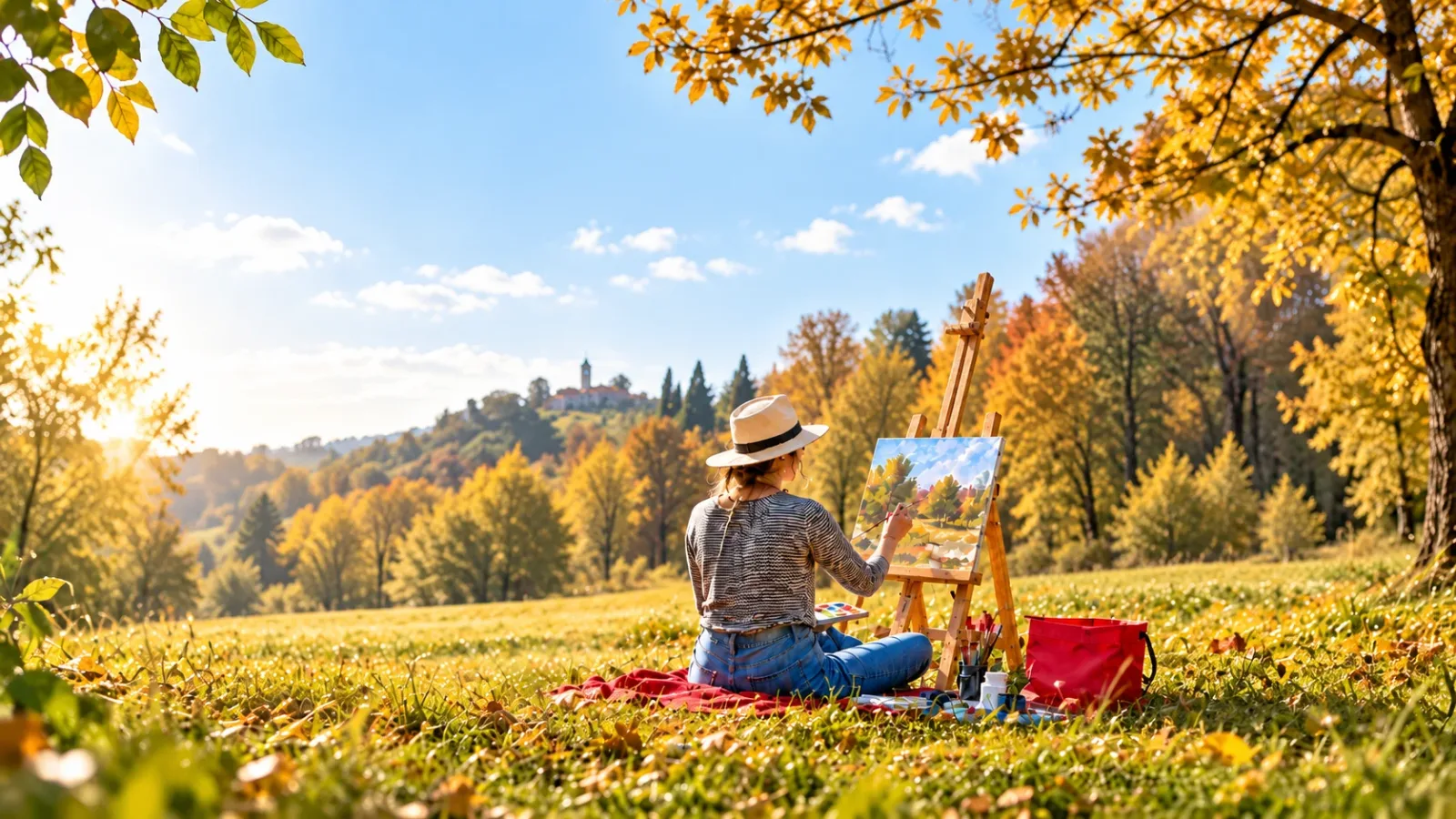 Lezione estemporanea di pittura all’aperto